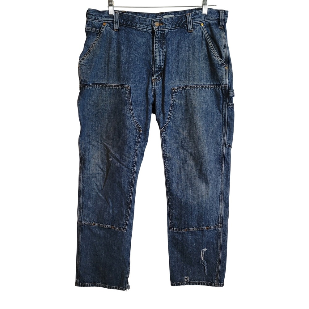 Carhartt‎ Loose Fit Double Front Logger Jeans Blue Mens 40x32 Distressed Grunge